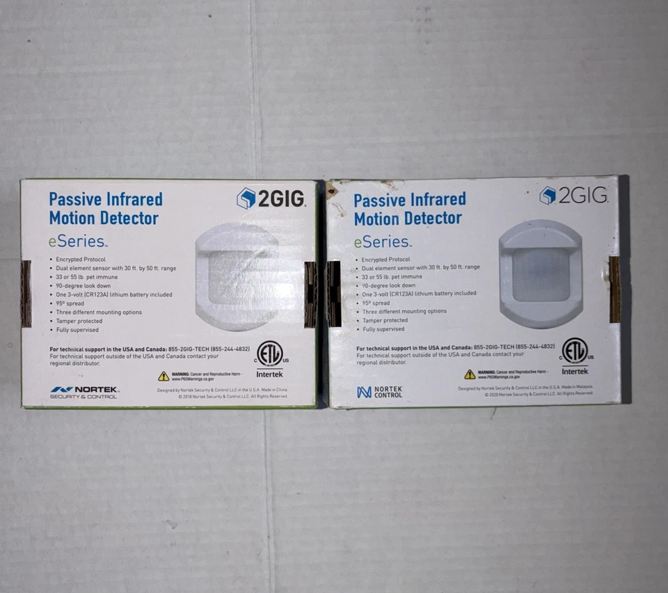 (TWO) 2gig eSeries 2GIG-PIR1e-345 Encrypted Infrared Motion Detector (Lot Of 2) - Image 2 of 3