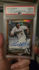 2025 Bowman Chrome Nick Kurtz Orange Rep Refractor RC Auto /25 PSA 9 Auto 9