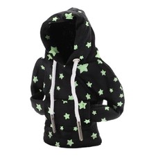 Universal Shift Knob Cover Star Glow in the Dark Pattern Gearstick Hoodie Black