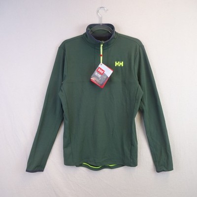 Helly Hansen Pullover Herren Medium Grün 1/2 Zip Pulli Base Layer Walking Hiking