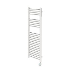 Flomasta Electric Towel Rail Radiator Chrome Flat Bathroom Warmer (H)120x(W)40cm