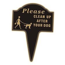 Clean Up After Your Dog Sign, 10  x14  No Poop Signs for 10x14inches-Black-1pc