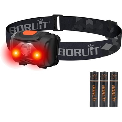 LED Headlamp, Head Torch, Red Light, AAA Battery, Super Bright 4-Mode Headlig...
