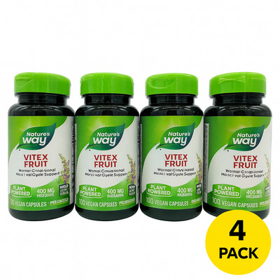 Nature s Way Vitex Fruit Dietary Supplement  400 mg 100 Vegan Capsules 4 Pack