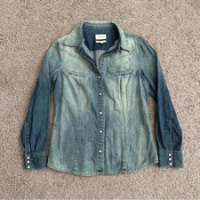 Esprit Denim Snap Button Long Sleeve Shirt Size160/84A