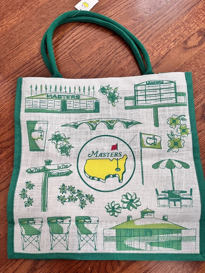 2025 Masters 高尔夫黄麻托特包奥古斯塔国家-全新带标签 — 第 2/4 张图片