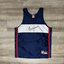 Vintage Nike Basketball Jersey Men's L Y2K Embroidered Dazzle Silky Shiny