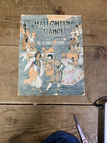 Partituras antiguas 1908 GRAN TAMAÑO "Danza de Halloween" H Engelmann Jos Morris Co - Imagen 2 de 13