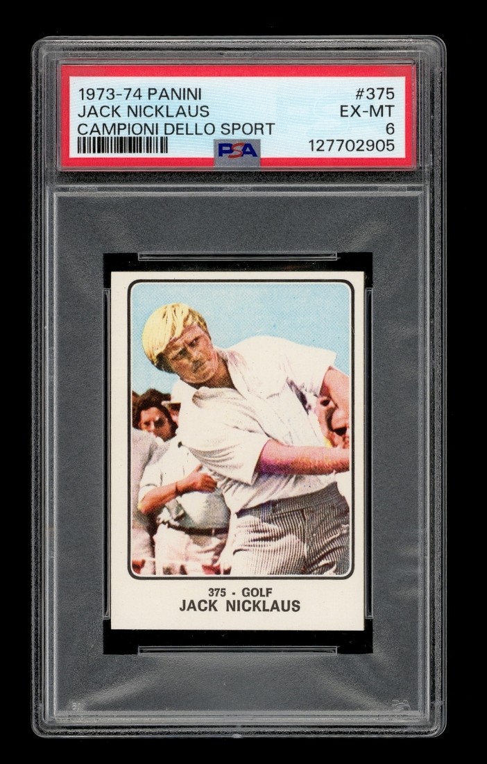 1973-74 Panini Campioni Dello Sport Set-Break #375 Jack Nicklaus PSA 6 EX-MT view 1