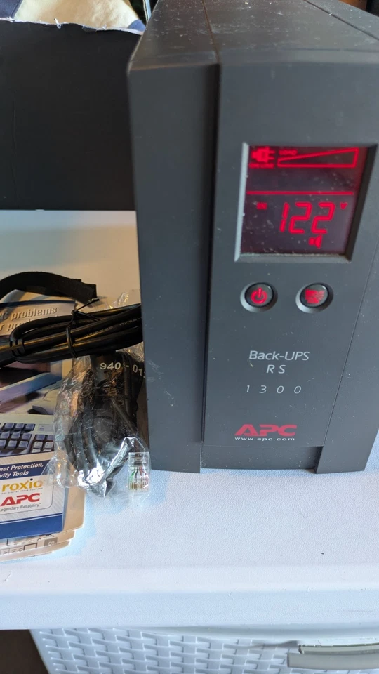 APC Back-UPS RS 1300 8 Outlet Power Supply W/ Battery Cables - No Batteries - Image 4 of 4