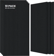 10 Pack Large Acoustic Panels,48 X 24 X 0.4 Inch Sound Proof Foam Panels for Wal