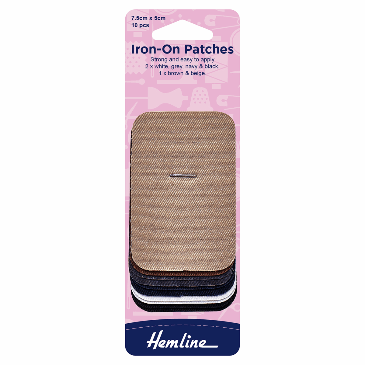 HEMLINE 690AC- IRON ON PATCHES FOR DECORATING AND MENDING - 10 PCS 7.5cm x 5cm - - Image 2
