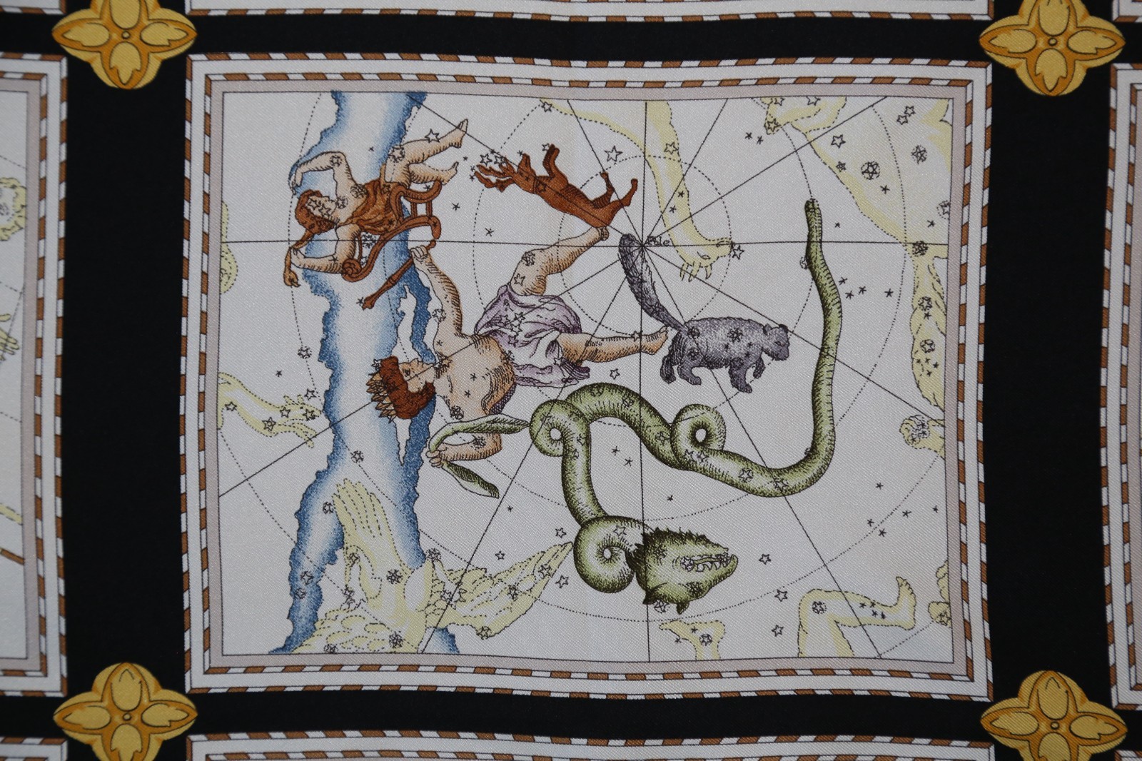 Super Rare Frameable Authentic Gucci ZODIAC heavy silk twill scarf  vintage image 7
