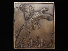 OA09155 VINTAGE 1970s BERGAMOT **ROOSTER PHEASANT** WILD BIRD BUCKLE