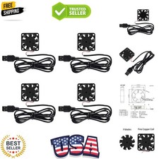 4 Pack USB Brushless Cooling Fan 40mm High Performance DC 5V Speed 4200 RPM f...