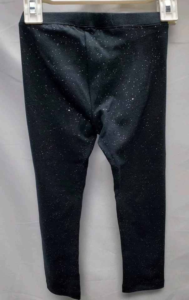 Toddler Girls' 3T Sparkle Leggings Cat & Jack Black Stretchy Cotton-Spandex - Image 2 of 2