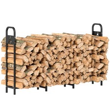 Outsunny Steel Firewood Log Rack, 300 kg Indoor Outdoor Fireplace Log Holder