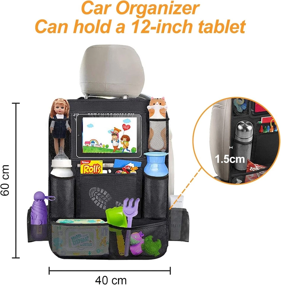 2 x Auto Rückenlehne Schutz Unterstützung Multi Pocket Organisator, Oxford T - Bild 2 von 4