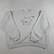 Vintage 90s Sweatshirt Womens XL Birds And Flowers