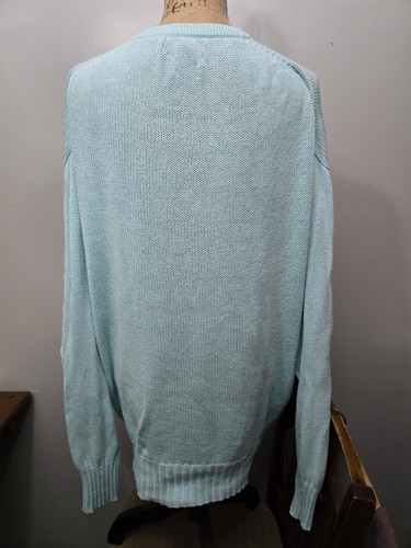 VTG Burberry’s Sky Blue Knit Mens Sz XL/46 Sweater Scotland 100% Cotton - Picture 11 of 23