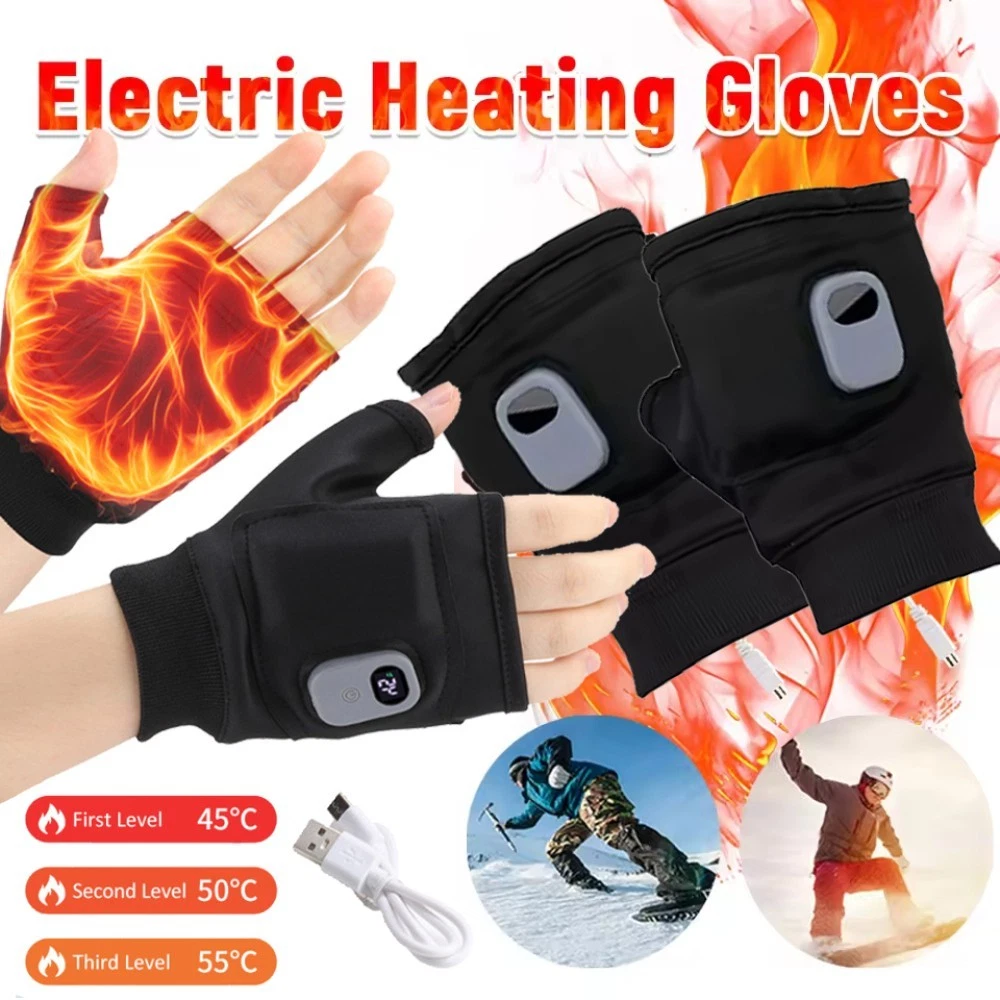 Electric Heated Gloves USB Rechargeable Insulated Warm Thermal Gloves Winter UK