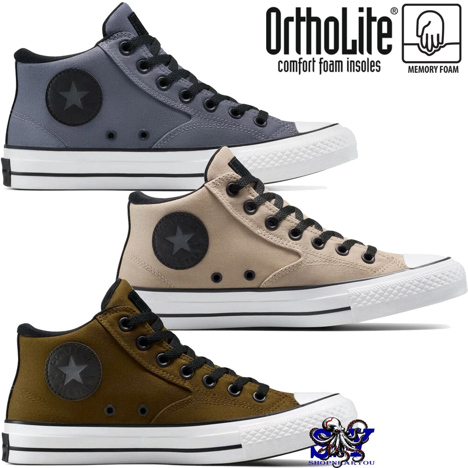 CONVERSE Chuck Taylor All Star Malden Street Canvas Men's Mid-Top Sneakers NEW