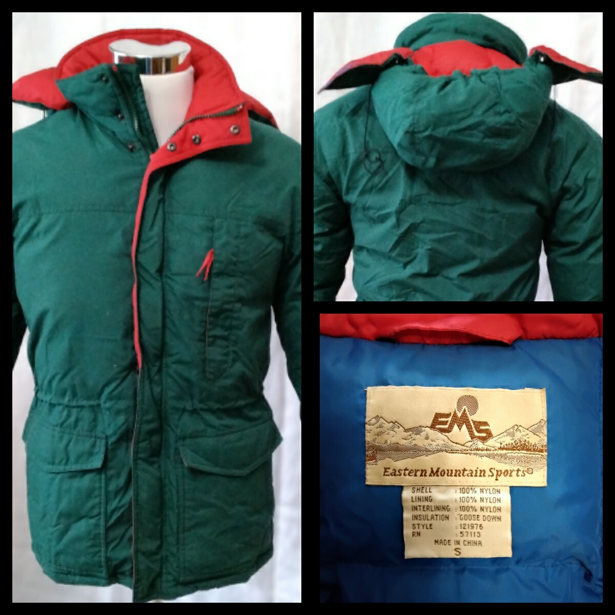 EMS Eastern Mountain Sports Jacket Men's Small Green Down EMS Eastern Mountain Sports Jacket Men's Small Green Down