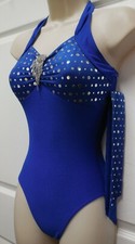 HALTER LEOTARD FOIL DOTS Costume BATON DANCE SILVER SPANGLE CH/AD 3 colors ovr50