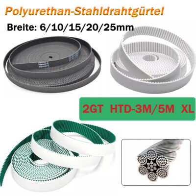 Öffnen Zahnriemen 2GT HTD-3M/5M XL PU Polyurethan-Stahldrahtriemen für CNC 3D