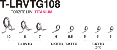 Fuji T-LRVTG Size 108 Rod Guide Torzite Titanium Frame Set