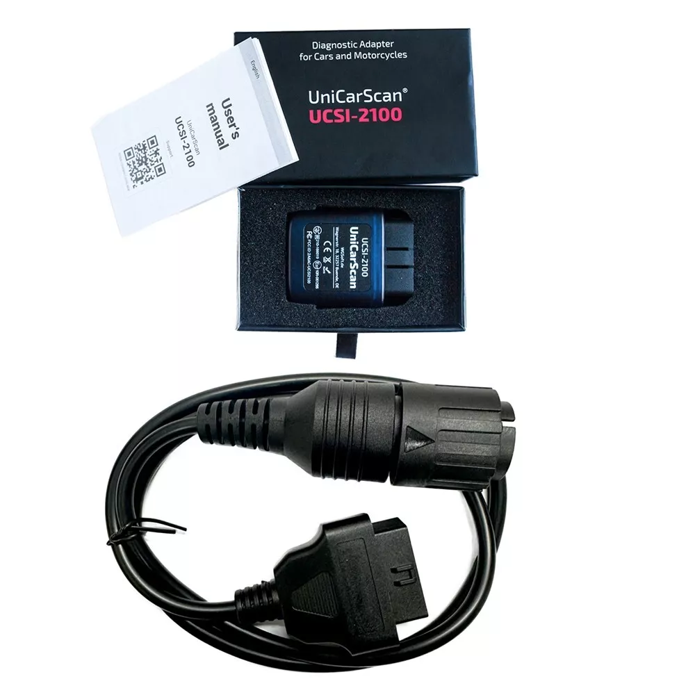 UniCarScan UCSI-2100 OBD2 Bluetooth Scanner for BimmerCode & MotoScan 10pin