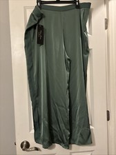 Pnina Tornai for Azazie silky Green wide leg Size C pants Waist 41