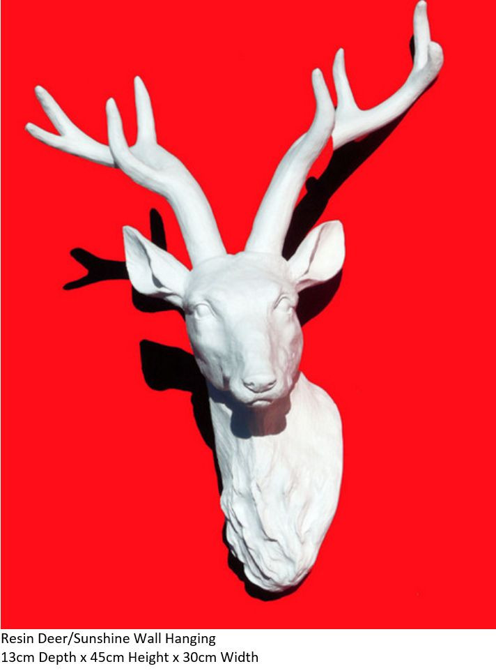 Zero Waste Xmas Resin Deer Head Wall Hanging Rustic Animal Trophy Home Decor