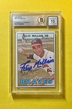 1967 TOPPS FELIX MILLAN #89 SIGNED AUTOGRAPHED CARD BECKETT AUTH 10 BRAVES