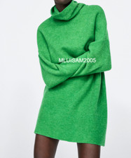 ZARA SOFT-TOUCH OVERSIZED DRESS APPLE GREEN S REF. 2712/463 