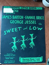 George Jessel, Fannie Brice, James Barton Sheet Music - Sweet and Low