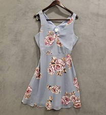 Floral Sheer Midi Dress Women's Size Medium Lined Casual Classic Office