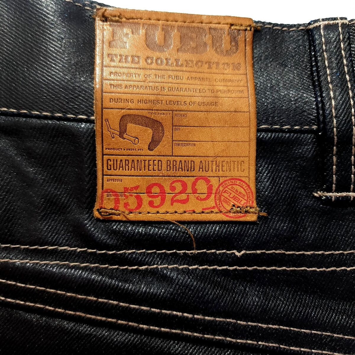 Vintage Y2K FUBU Baggy Waxed Denim Jeans Men's Size 44”x34 Vintage Y2K FUBU Baggy Waxed Denim Jeans Men's Size 44”x34