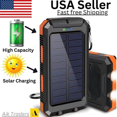 Portable Super Solar Power Bank External Battery Charger USB For Cell Phone