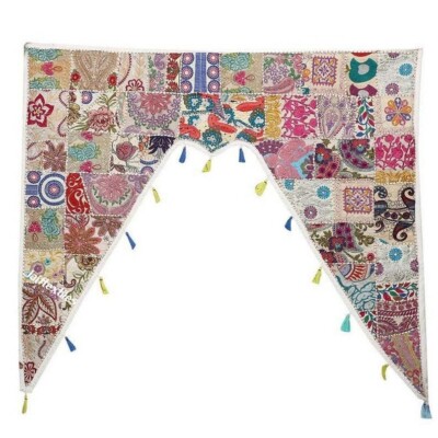 Traditional Door Arch Decorative Toran Vintage Wall Hanging Handmade Patchwork