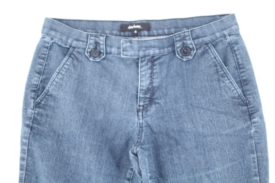 Vintage Women’s Daisy Fuentes Dark Wash Slit Pocket Flare Leg Bootcut Jeans Sz 8 - Image 3 of 4