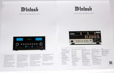 McIntosh C55 Preamplifier Brochure, 2 pages, Specs, Articles, Info, C53,C52,C50