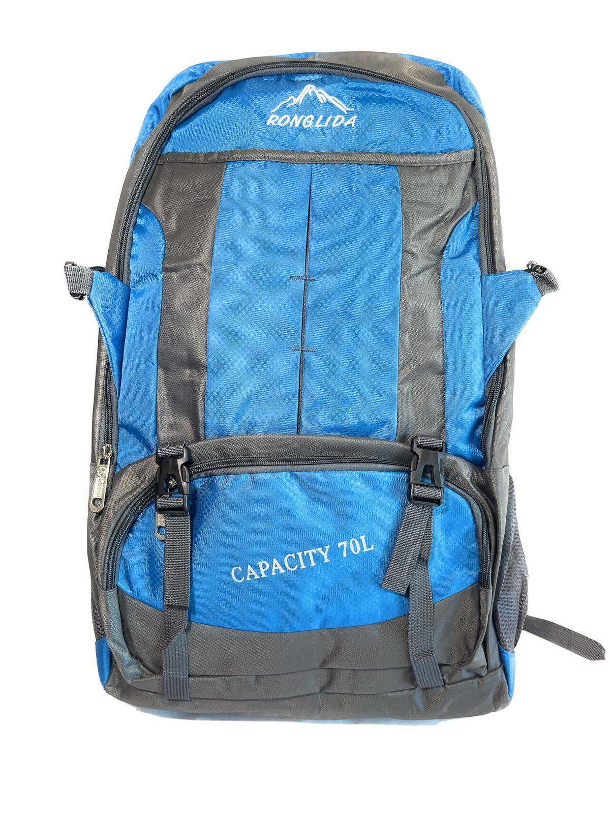 70L Waterproof Hiking Backpack for Men & Women - Blue Travel Daypack-image