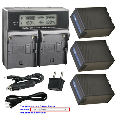 Kastar Battery LCD Dual Fast Charger for Sony BP-U65 U65 BC-U1 U2 & Sony PMW-EX1