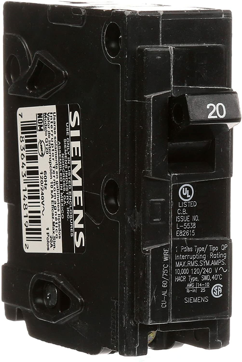 Bargain Siemens 5 Units Q120 20 Amp Single Circuit Type Breake Special price for a limited time QP Pole