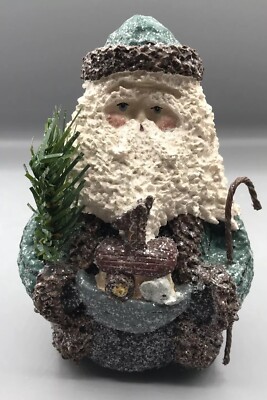 ENESCO BELSNICKLE ROLY POLY SANTA with ARK FIGURINE 5.25'' 215279