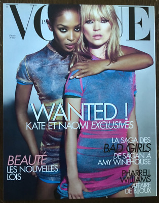 Poster: 2008 Kate Moss & N. Campbell Paris Vogue Deckblatt ca. Größe = 11 x8,5 