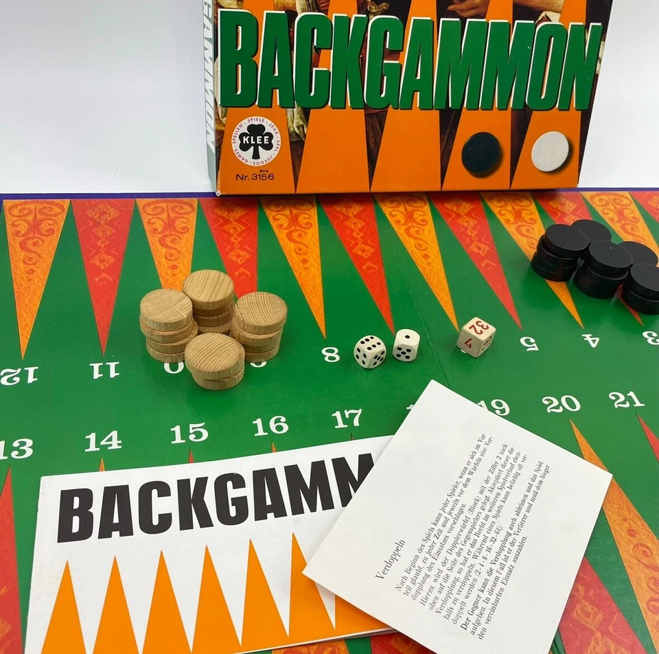 Backgammon Spiel | Klee Spiele Holzsteine | OVP VTG | Komplett | Gesellschaftssp - Bild 3 von 3