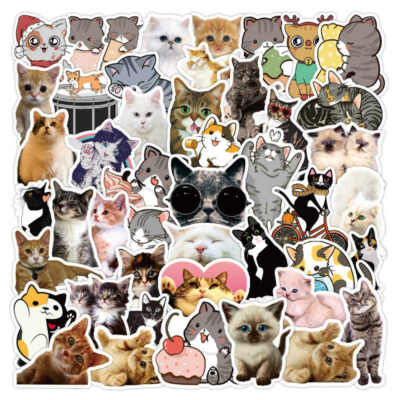20pcs Cat Stickers Cute Adorable Feline Kawaii Sticker Vinyl Buy 2 Get 1 Free