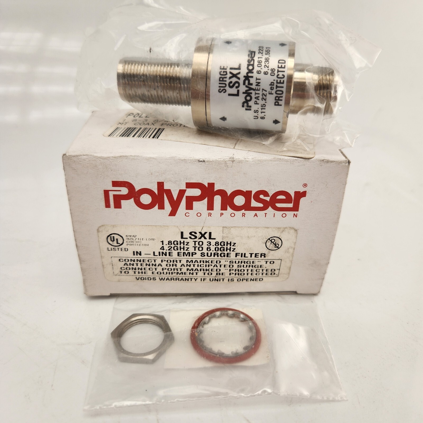 PolyPhaser LSXL 1.8-3.8/4.2-6.0 GHz Bulkhead Mt Coax Protector w/N ...